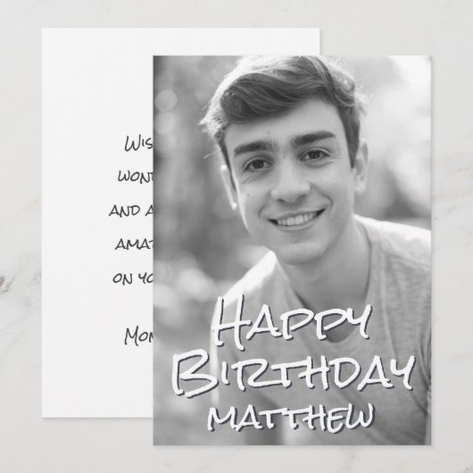 Carte Typographie simple Photo personnalisée Salon d'ann (Devant / Derrière)