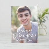 Carte Typographie simple Photo personnalisée Salon d'ann (Debout devant)