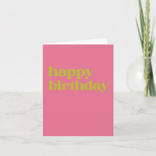 Carte Typographie simple Pink and Lime Green Anniversair