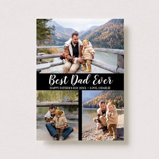 Carte Typographie tendance 3 Photo Collage Fête des père