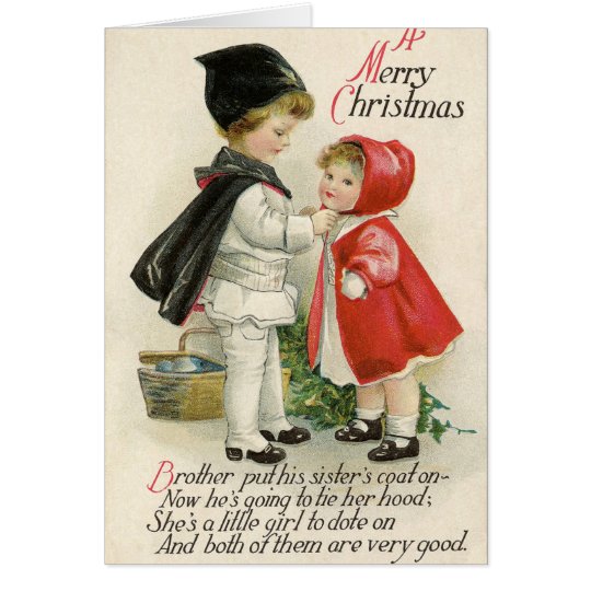 Carte Typographie vintage d'enfants de Noël de couleur
