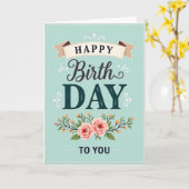 Carte typographique de célébration (Fleur jaune)