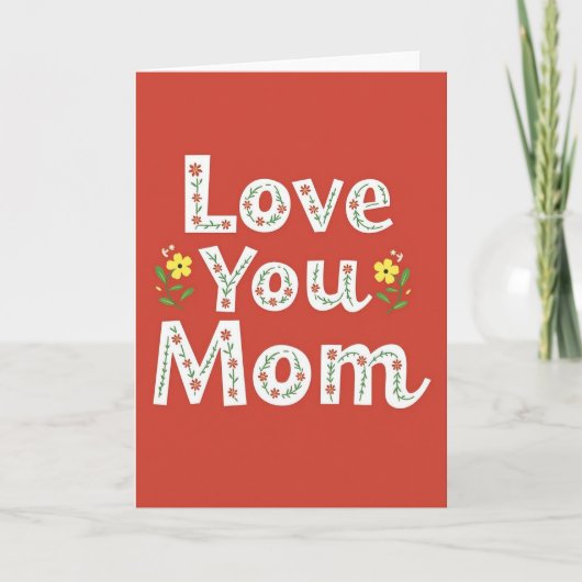 Carte typographique « Je t'aime maman » (Devant)