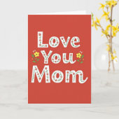 Carte typographique « Je t'aime maman » (Fleur jaune)