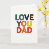 Carte typographique "Je t'aime Papa" (Fleur jaune)