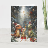 Carte Tyrannosaur de Noël Dinosaur (Devant)