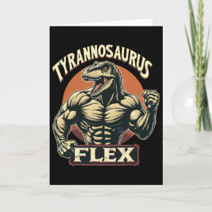 Carte Tyrannosaure culturiste drôle Flex Gym T-rex Din