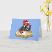 Carte Tyrannosaurus Rex Boss Assis À Un Bureau. 2 (Fleur jaune)