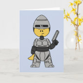 Carte Tyrannosaurus Rex Habillé Comme Robocop. (Fleur jaune)
