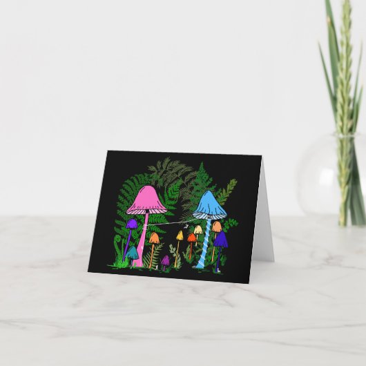 Carte Tyrolienne Champignons Colorés (Devant)
