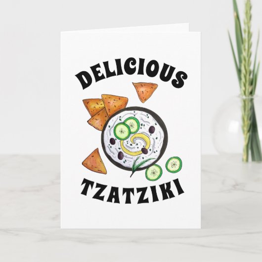 Carte Tzatziki Grec Meze Dip Nourriture Méditerranéenne (Devant)