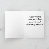 CARTE U R LA DÉFINITION DE L'AMI HEUREUX ANNIVERSAIRE (Intérieur)