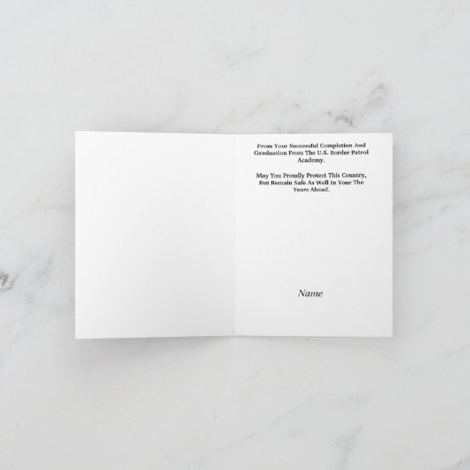 Carte U.S. Border Patrol Academy Graduation Card (Intérieur)