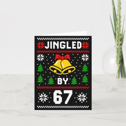 Carte Ugly Christmas 67 Meme Design Funny Six Seven Hand (Devant)