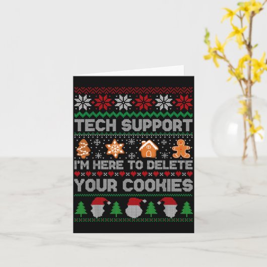 Carte Ugly Christmas Funny Tech Suprt Here To Delete Coo (Fleur jaune)