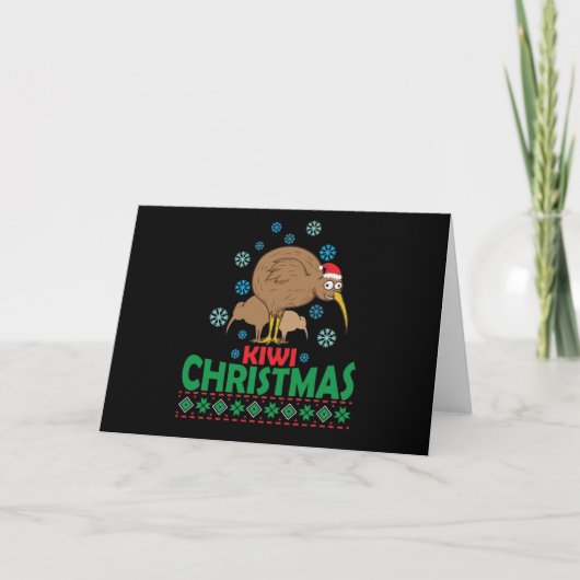 Carte Ugly Christmas mit Kiwi Vogel aus Neuseeland (Devant)