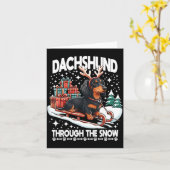 Carte Ugly Dachshund Christmasthrough The Snow Gift Chri (Fleur jaune)
