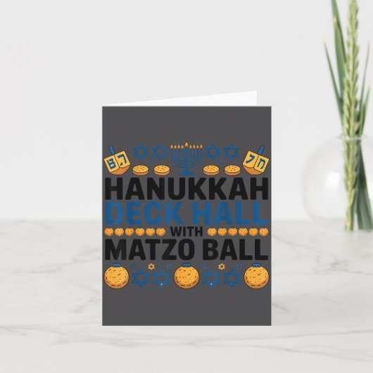 Carte Ugly Hanukkah Deck Hall With Matzo Ball Chanukah  (Devant)