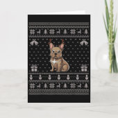 Carte Ugly Xmas Sweater Style Frenchie Dog Reindeer Chri (Devant)