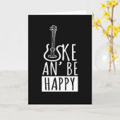 Carte Uke An Be Happy Ukulele Guitar Music (Fleur jaune)