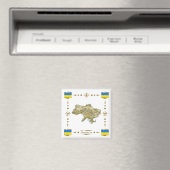 Carte Ukraine + Magnet des drapeaux (In Situ (Lave-vaisselle))
