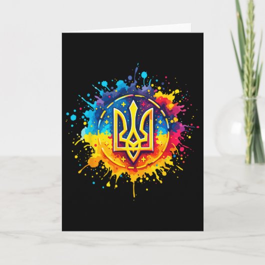Carte Ukraine Tryzub Trident ukrainien (Devant)