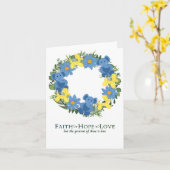 Carte Ukraine Ukrainienne Fleurs de couronne Foi Espoir (Fleur jaune)