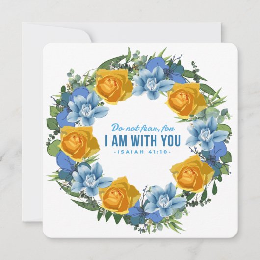 Carte Ukraine Ukrainienne Fleurs de couronne Foi Espoir (Devant)