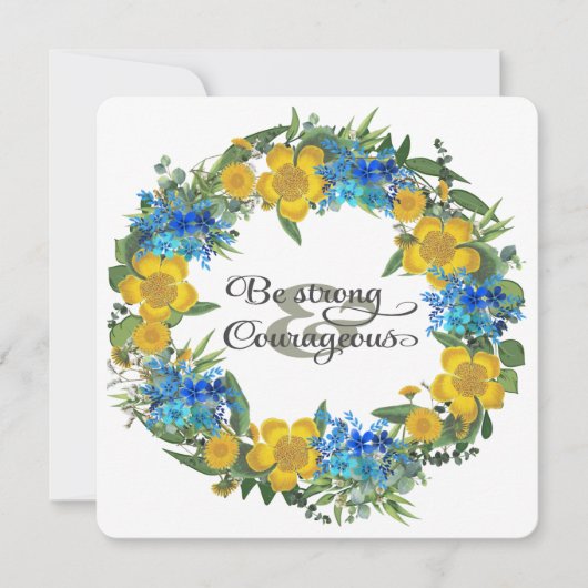 Carte Ukraine Ukrainienne Fleurs de couronne Foi Espoir (Devant)