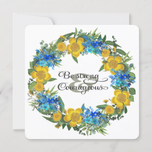 Carte Ukraine Ukrainienne Fleurs de couronne Foi Espoir