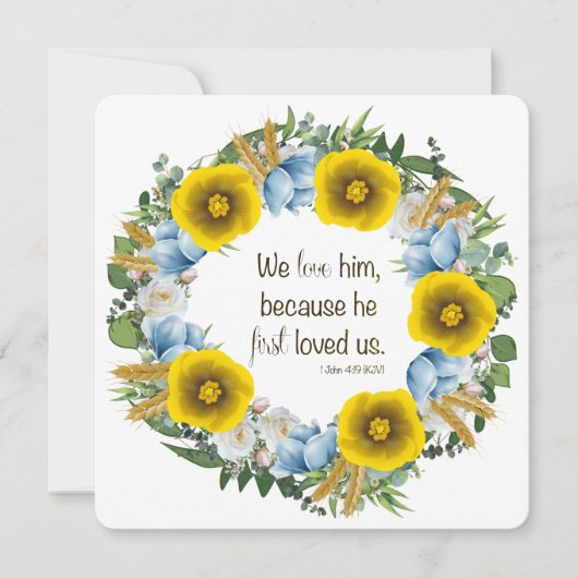 Carte Ukraine Ukrainienne Fleurs de couronne Foi Espoir (Devant)