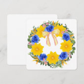 Carte Ukraine Ukrainienne Fleurs de couronne Foi Espoir (Devant / Derrière)