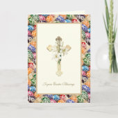 Carte Ukrainian Easter Eggs Cross with Lily Pascha  (Devant)