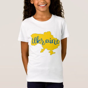 Carte ukrainienne et lettre T-shirt