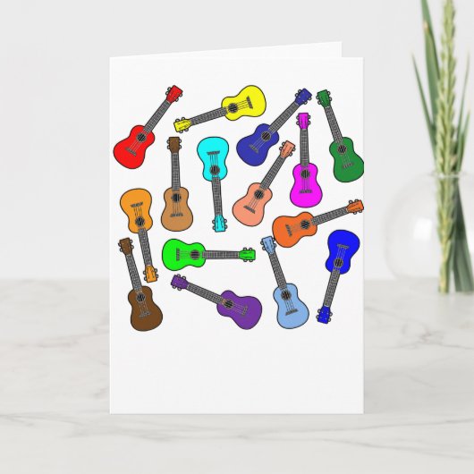 Carte Ukuleles Colorés (Devant)