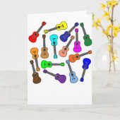 Carte Ukuleles Colorés (Fleur jaune)