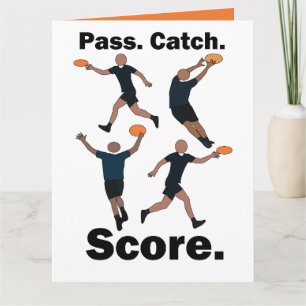 Carte Ultimate Frisbee Passe Réception Score Fête de Fri