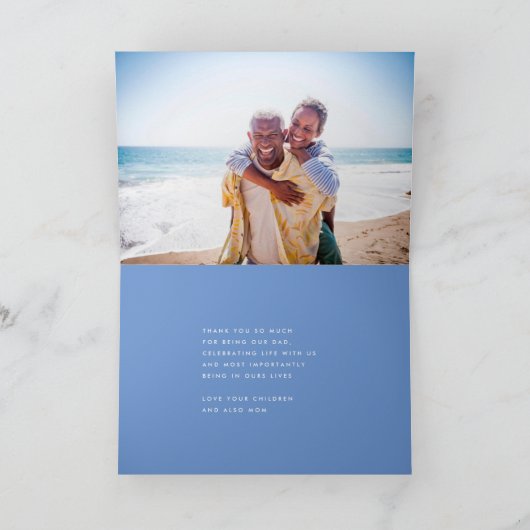 Carte Ultra Moderne Gras Grand Bleu Simple Fête des Père (Intérieur)