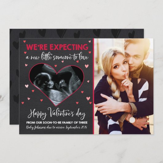 Carte Ultrasonic Faire-part de grossesse de Valent (Devant / Derrière)