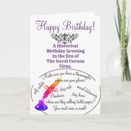 Carte Un accueil d'anniversaire à l'ère du virus Corona (Devant)