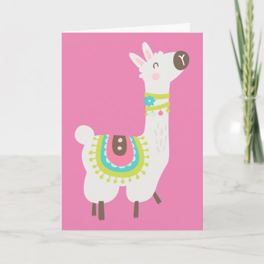 Carte Un Adorable Alpaca, Anniversaire (Devant)