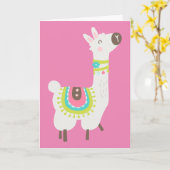 Carte Un Adorable Alpaca, Anniversaire (Fleur jaune)