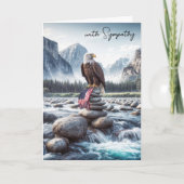 Carte Un aigle à tête blanche en Sympathie avec un drape (Devant)