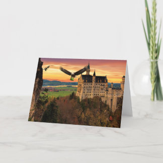 Carte Un aigle puissant emporte un porc gênant.