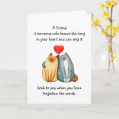 Carte Un Ami Aimé Aimer Citation Cute Cats (Fleur jaune)