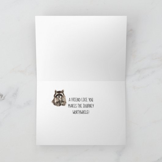 Carte Un ami comme vous Voyage Raton laveur Anniversaire (Intérieur)