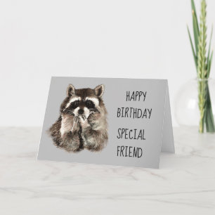 Carte Un ami comme vous Voyage Raton laveur Anniversaire