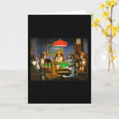Carte Un ami dans le besoin (Chiens jouant au poker) (Fleur jaune)