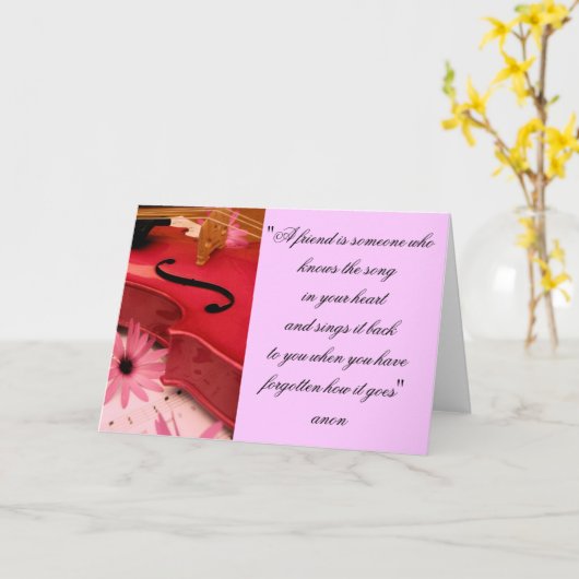 Carte Un ami est (Fleur jaune)