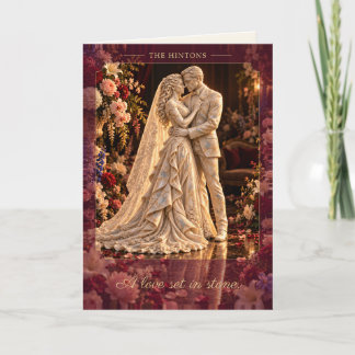 Carte Un amour gravé dans la pierre | Couple de mariés e